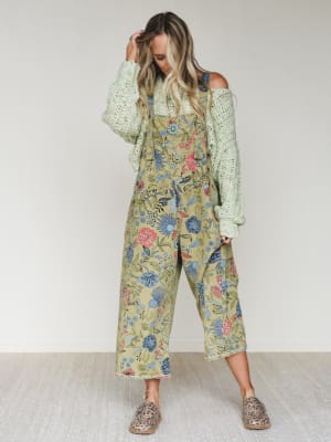 High Hopes Flower Printed Overalls: undefined