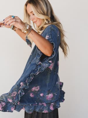 Robbie Floral Denim Jacket: undefined