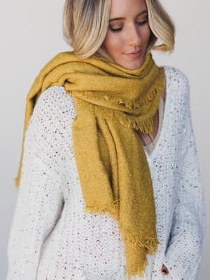 cabin-calling-blanket-scarf-mustard/Mustard