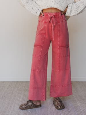 lucky-one-wide-leg-full-pant-red/Red