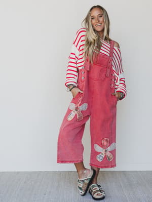 High Hopes Flower Patch Overalls: undefined