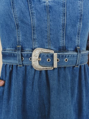 Denim Meadows Dress - Washed Cobalt XL / Washed Cobalt