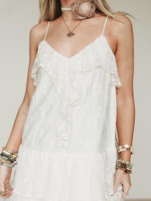 Poems And Stories Dress - Ecru M / Ecru