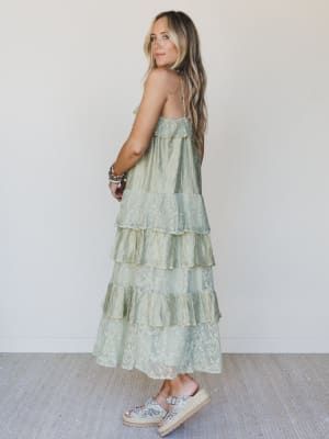Poems And Stories Dress- Sage Green M / Sage Green