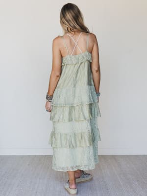 Poems And Stories Dress- Sage Green M / Sage Green