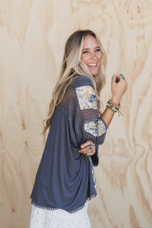 floral-coast-v-neck-top-charcoal/Gray