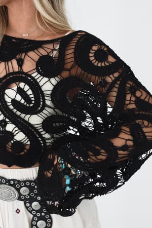 juliet-crochet-top-black/Black