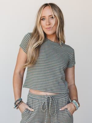 Daily Stripes Set 2 Piece Bundle - Basil Green