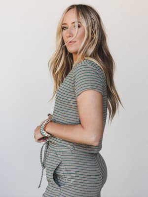 Daily Stripes Set 2 Piece Bundle - Basil Green