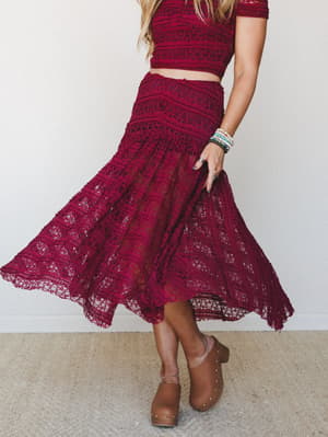Moonpetal Lace Set 2 Piece Bundle - Burgundy
