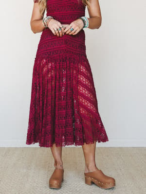 Moonpetal Lace Set 2 Piece Bundle - Burgundy