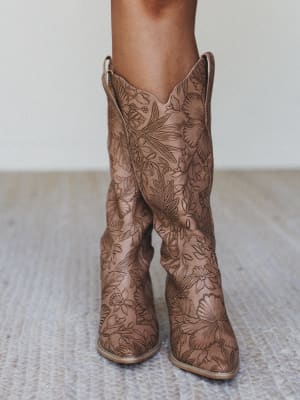 Flora Boot - Floral Brown 7.5 / Floral Brown