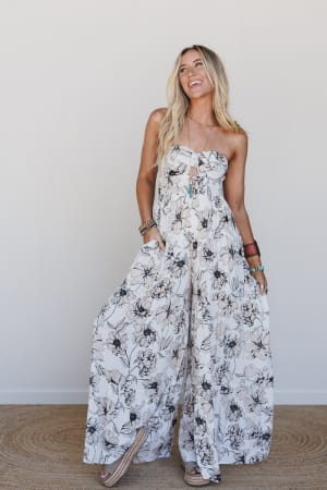 Eternal Bloom Tiered Wide Leg Jumpsuit: undefined