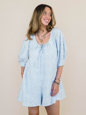 Quaint Whisper Romper - Light Chambray L / Light Chambray