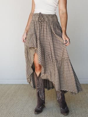 Fall Mood Maxi Skirt: Chocolate