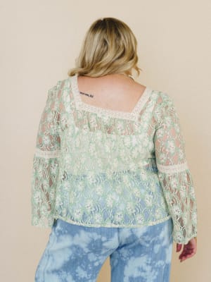 Flower Groove Blouse - Spearmint XL / Spearmint