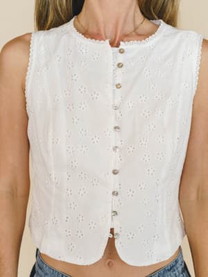 Garden Girl Top - Ivory XL / Ivory