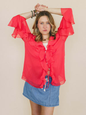 Ginger Rose Ruffle Blouse: undefined