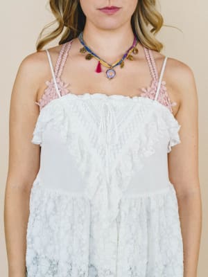 Ruffle Rush Lace Cami - Off White L / Off White