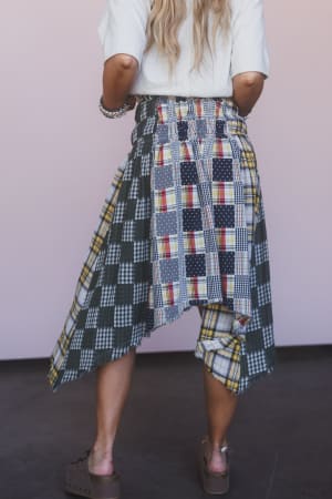 Mitzi Contrast Plaid Skirt: undefined