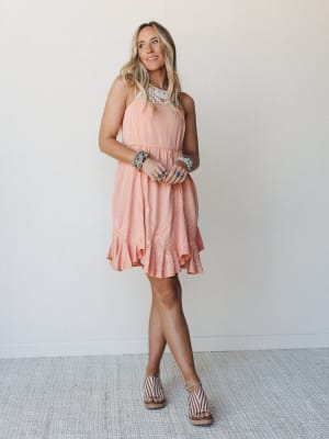Georgia Mini Dress - Coral Orange M / Coral Orange