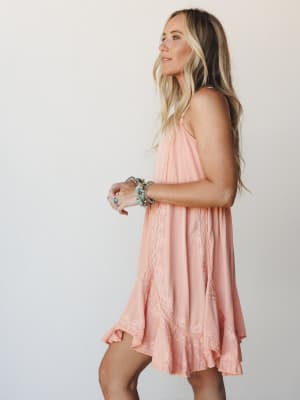 Georgia Mini Dress - Coral Orange M / Coral Orange