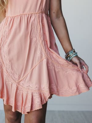 Georgia Mini Dress - Coral Orange M / Coral Orange