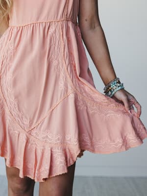 Georgia Mini Dress - Coral Orange M / Coral Orange