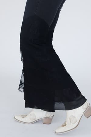 marbella-lace-flared-jeans-black/Black