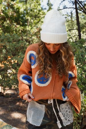 maybelle-waffle-beanie-ivory/Ivory
