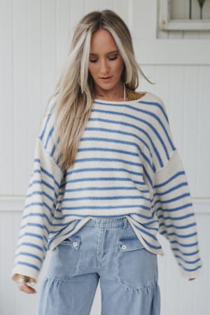 all-my-stripes-oversized-sweater-blue/Blue