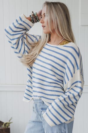 all-my-stripes-oversized-sweater-blue/Blue