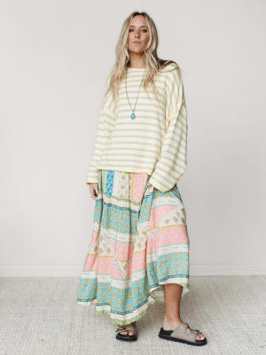 All My Stripes Oversized Sweater - Misted Yellow Icey Grey S / Misted Yellow Icey Grey