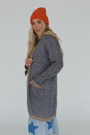Wherever I Go Striped Knit Cardigan: undefined