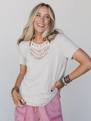 Scoop Neck Bralette Tee: undefined