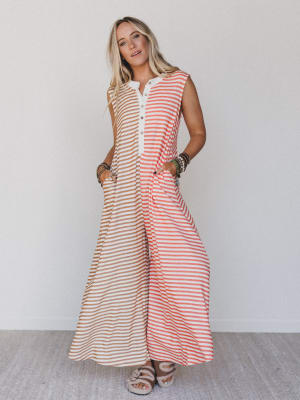 Daphne Striped Wide Leg Jumpsuit: undefined