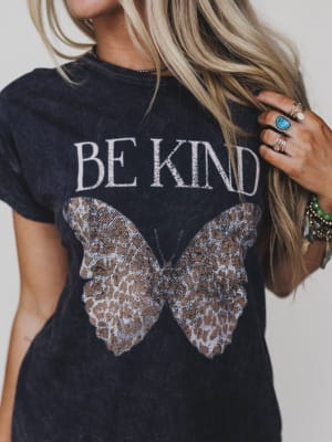Be Kind Mineral Washed Graphic Tee: undefined