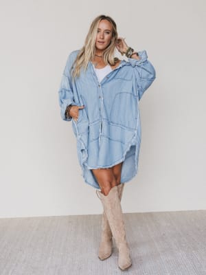 Ophelia Oversized Denim Dress: undefined