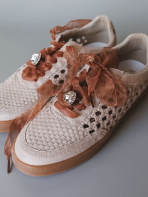 Love Me Woven Sneakers - Beige 8.5 / Beige
