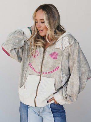 Emblems Of Love Zip Up Hoodie: undefined