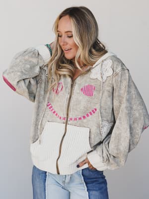 Emblems Of Love Zip Up Hoodie: undefined