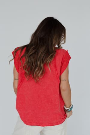 clean-cut-short-sleeve-top-red/Red