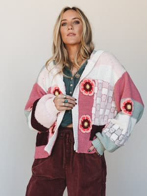Once and Forever Cardigan: Rosewood Multi