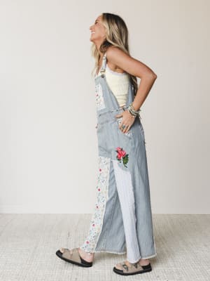 Sights on Soaring Overalls - Stripe Denim S / Stripe Denim