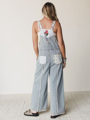 Sights on Soaring Overalls - Stripe Denim S / Stripe Denim