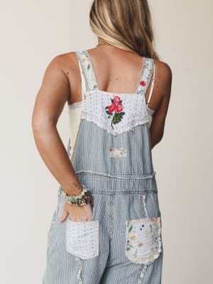 Sights on Soaring Overalls - Stripe Denim S / Stripe Denim