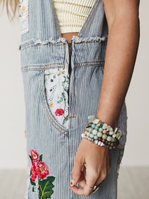 Sights on Soaring Overalls - Stripe Denim S / Stripe Denim