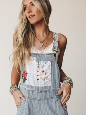Sights on Soaring Overalls - Stripe Denim S / Stripe Denim