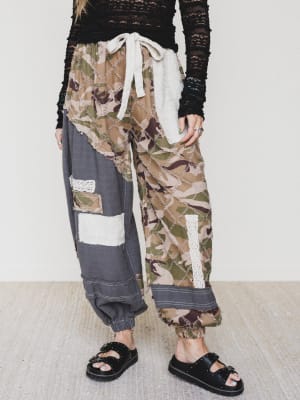 Camo Caravan Wide Leg Joggers - Charcoal L / Charcoal