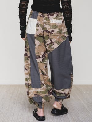 Camo Caravan Wide Leg Joggers - Charcoal L / Charcoal